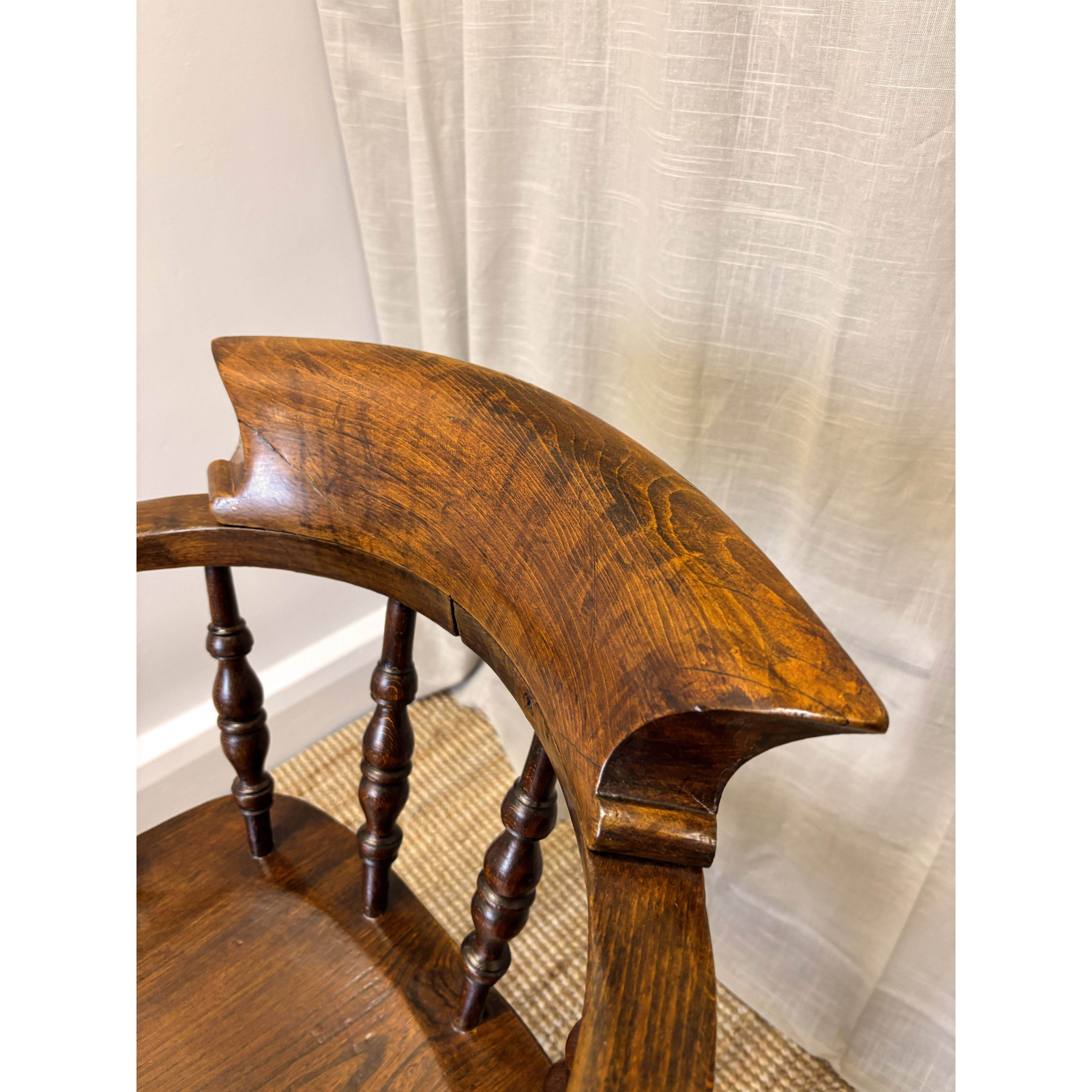 19th Century Ash and Elm Captain’s Armchair