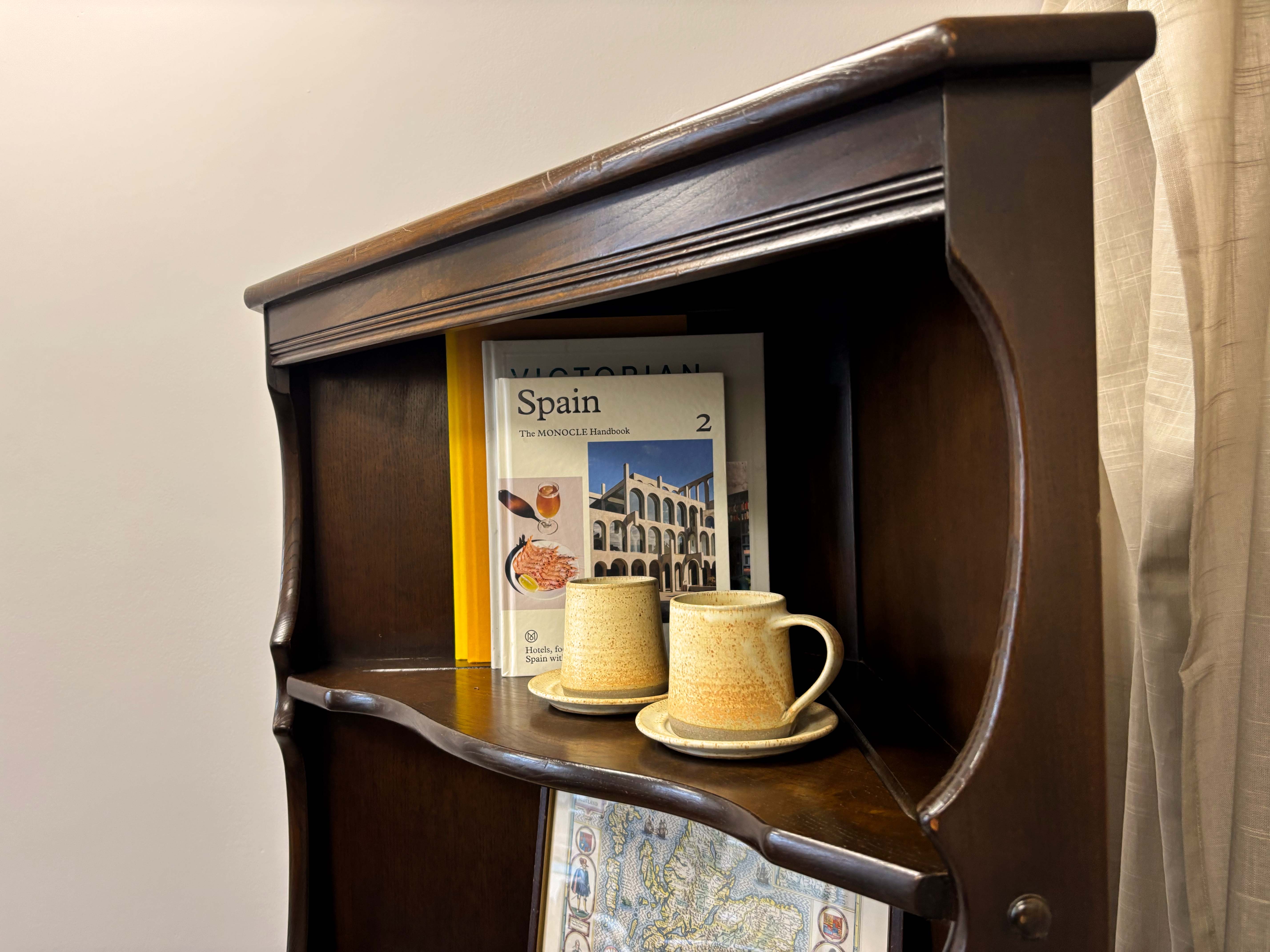 Dark Ercol Corner Cabinet / Bookcase